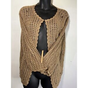 Vtg Norton Mcnaughton Petites PL-ramie Blend Sweater Cozy Shells Tigers Eye Mom